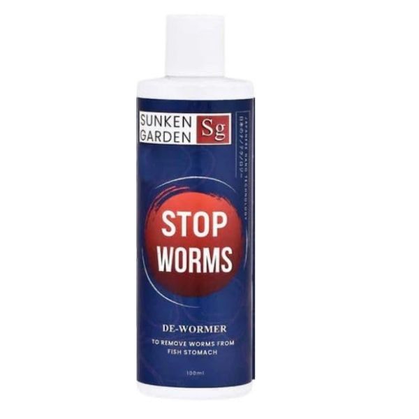 Sunken Garden Stop Worms | Liquid De-Wormer for Freshwater Aquariums | Safe for Fish, Shrimp & Snails