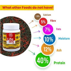 Life AAYU Baby Turtle Food – Ayurvedic Handmade Pellets for Shell Growth, Calcium & Vitality | For 2”–4” Baby Turtles (70g)