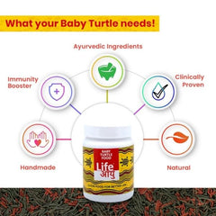 Life AAYU Baby Turtle Food – Ayurvedic Handmade Pellets for Shell Growth, Calcium & Vitality | For 2”–4” Baby Turtles (70g)