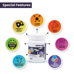 Life AAYU Tropical Treats Fish Food – Ayurvedic Immunity Boost Pellets for Tropical Fish (70g)
