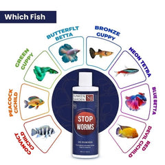 Sunken Garden Stop Worms | Liquid De-Wormer for Freshwater Aquariums | Safe for Fish, Shrimp & Snails