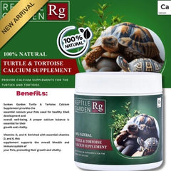 Reptile Garden Turtle & Tortoise Calcium Supplement – With Vitamins D & K + Stress-Relieving Essential Oils (100g)