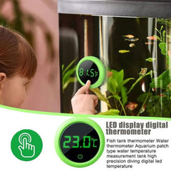 Aquarium Digital Thermometer Led Fish Tank Temperature Gauge Wireless Design