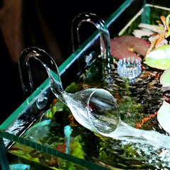 Glass Lily Pipe Inflow-Outflow with Surface Skimmer for Aquarium