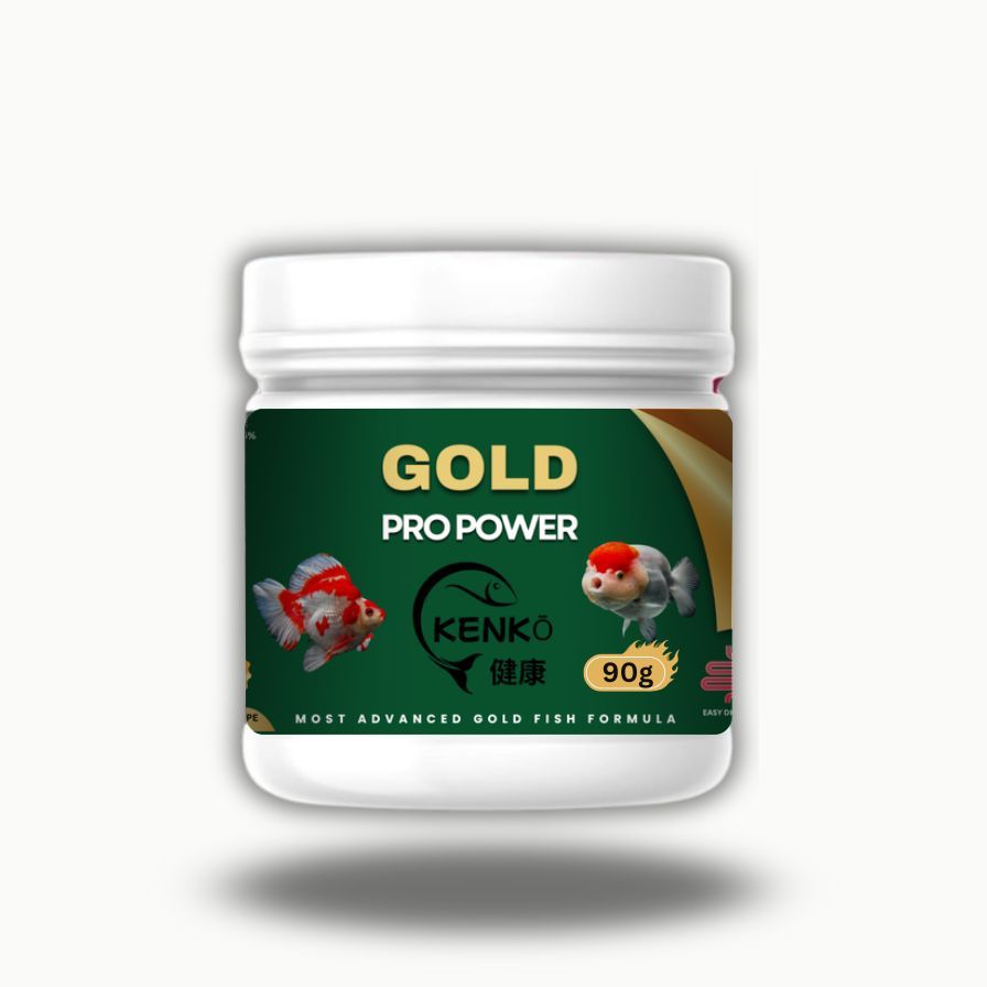 KENKO Gold Pro Power Fish Food - 90 g | Advanced Formula for Goldfish | Nutrient-Rich Floating Pellets with Spirulina and Seaweed | Balanced Diet to Support Color, Growth & Daily Feeding Routine