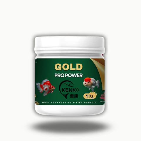 KENKO Gold Pro Power Fish Food - 90 g | Advanced Formula for Goldfish | Nutrient-Rich Floating Pellets with Spirulina and Seaweed | Balanced Diet to Support Color, Growth & Daily Feeding Routine