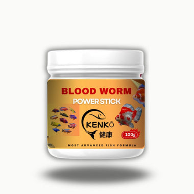KENKO Bloodworm Power Sticks – 100g | Advanced Formula Fish Food Sticks for Cichlids, Discus, and Goldfish | High-Protein Diet with Bloodworm Extract | Enhances Color and Supports Daily Feeding
