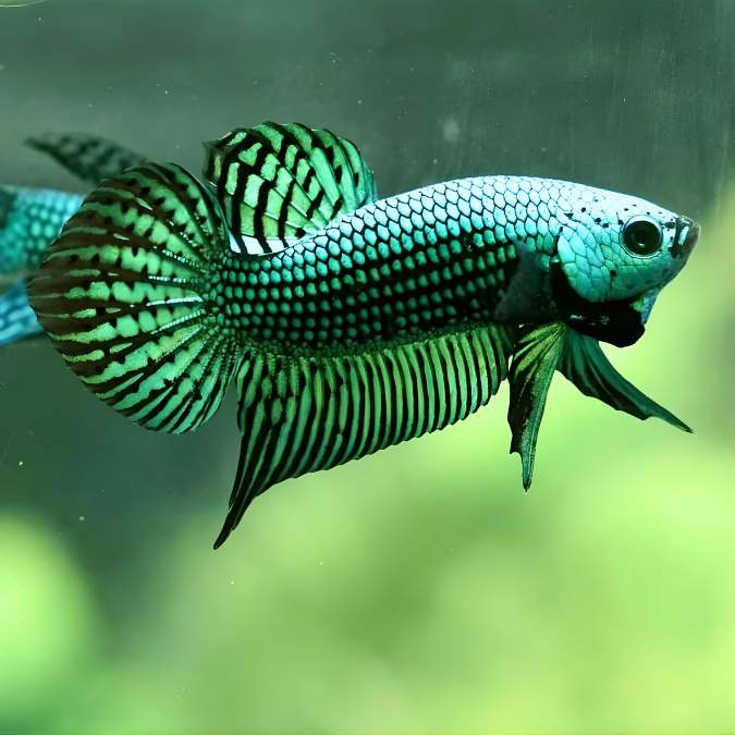 Wild Betta Alien Green Spade Tail Male