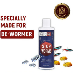 Sunken Garden Stop Worms | Liquid De-Wormer for Freshwater Aquariums | Safe for Fish, Shrimp & Snails