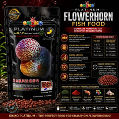 OKIKO PLATINUM FLOWERHORN FISH FOOD 100g