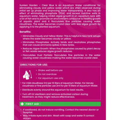 Sunken Garden Clear Blue Aquarium Water Conditioner | Instant Clarity | Algae Particle Remover | Safe for All Fish, Shrimp, and Plants (200+30ml)