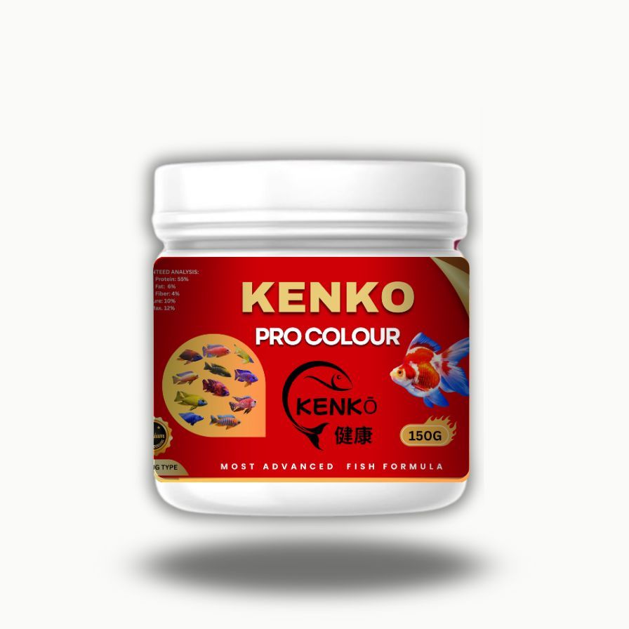 KENKO Pro Colour Fish Food – 150g | Advanced Formula for Goldfish and Cichlids | Color-Enhancing Pellets with Spirulina and Natural Additives | Supports Growth, Vitality & Tank Cleanliness